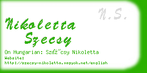 nikoletta szecsy business card